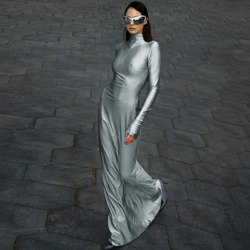 Crystal Solid Zipper Long Sleeve Maxi Dress Body-Shaping Bodycon Club Outfit For Women 2023 Summer Autumn Classic Prom Sexy
Crystal Solid Zipper Long Sleeve Maxi Dress Body-Shaping Bodycon Club Outfit For Women 2023 Summer Autumn Classic Prom Sexy