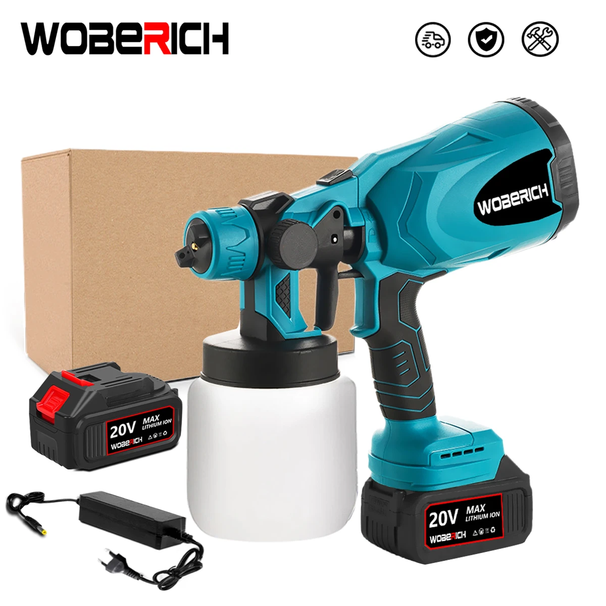 Electric Spray Gun Cordless Paint Sprayer Auto Furniture Steel Coating Airbrush Compatible For Makita/WOBERICH 18V Battery
Electric Spray Gun Cordless Paint Sprayer Auto Furniture Steel Coating Airbrush Compatible For Makita/WOBERICH 18V Battery