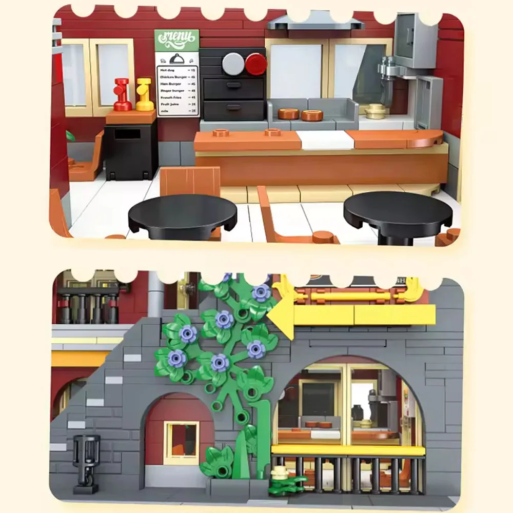 3289PCS Burger Shop Building Blocks House Model With Light City View Street Scence Subway Bricks Toys Kids Girls Adult Gifts 3289PCS Burger Shop Building Blocks House Model With Light City View Street Scence Subway Bricks Toys Kids Girls Adult Gifts