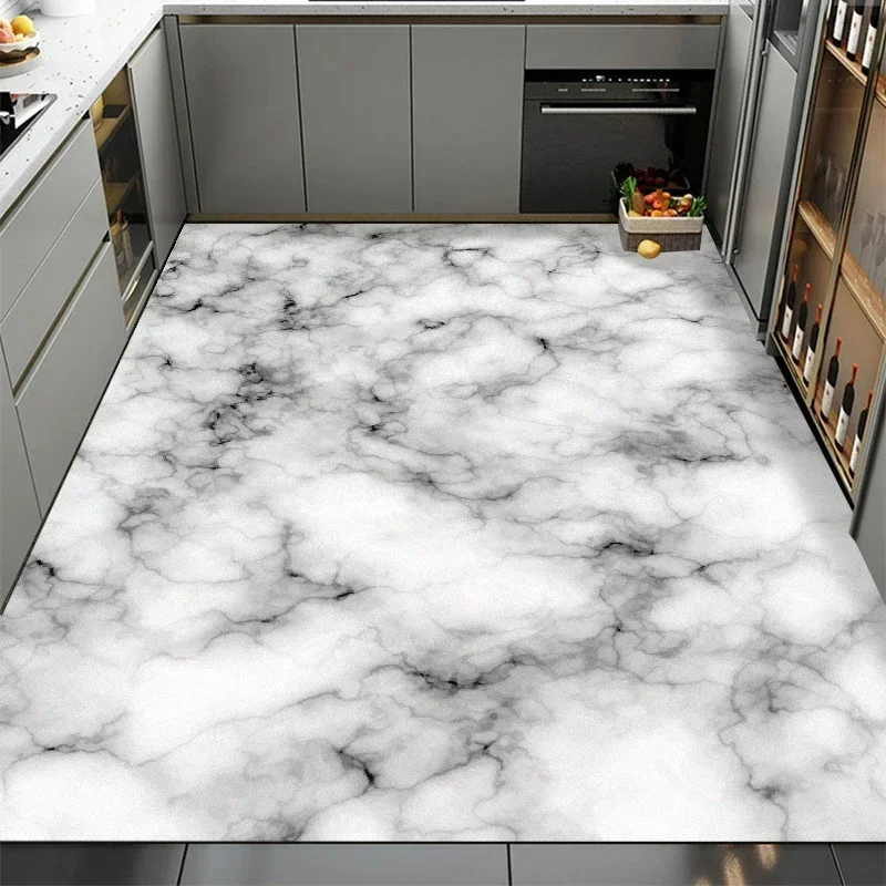 

Kitchen Carpet Marble Pattern Floor Mats PVC Mat Non-slip Large Area Oil-proof Waterproof Household Rug Alfombra Cocina 주방바닥매트