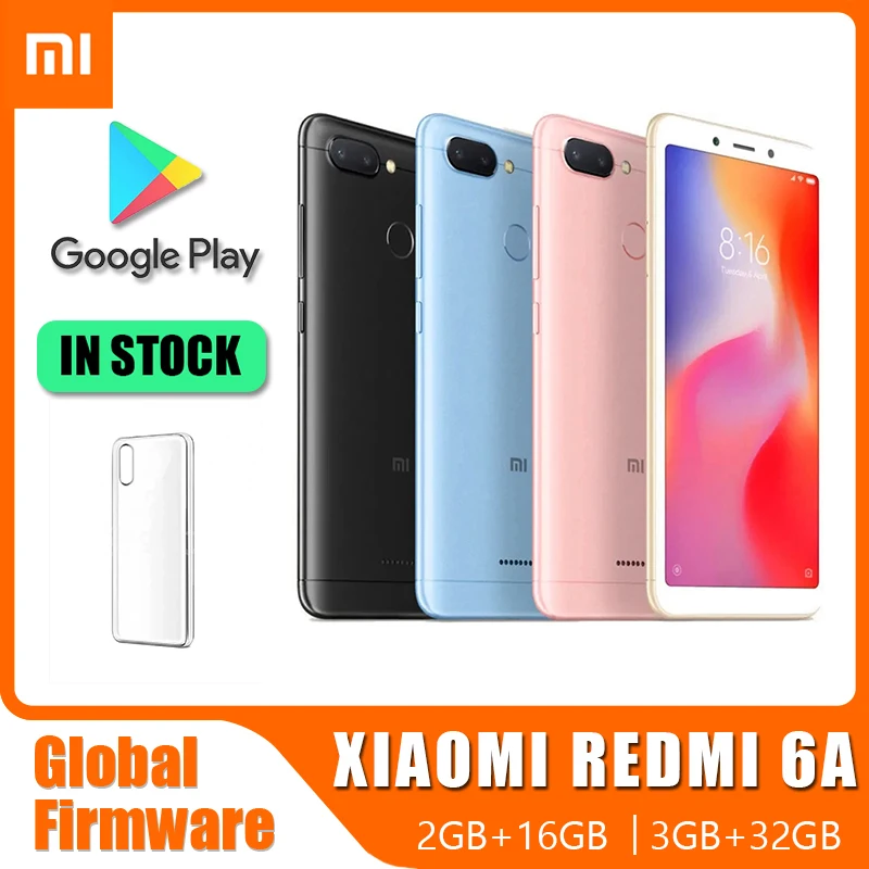 smartphone Xiaomi Redmi 6A 16G/32G 5.45 inches celular Google Play Android Face Unlock instock | Мобильные телефоны и