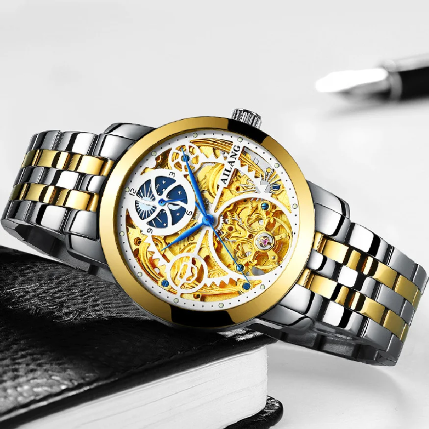 AILANG 2023 New Men Luxury Gold Hollow Mechanical Wristwatches Automatic Waterproof Watches Stainless Steel Luminous Watch 6812A
AILANG 2023 New Men Luxury Gold Hollow Mechanical Wristwatches Automatic Waterproof Watches Stainless Steel Luminous Watch 6812A