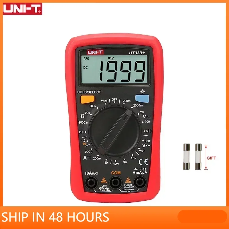 UNIT UT33B+ Mini Digital Multimeter AC DC Voltmeter Ammeter 2000 Counts Battery Test Meter Multitester Resistance ohm Tester
UNIT UT33B+ Mini Digital Multimeter AC DC Voltmeter Ammeter 2000 Counts Battery Test Meter Multitester Resistance ohm Tester