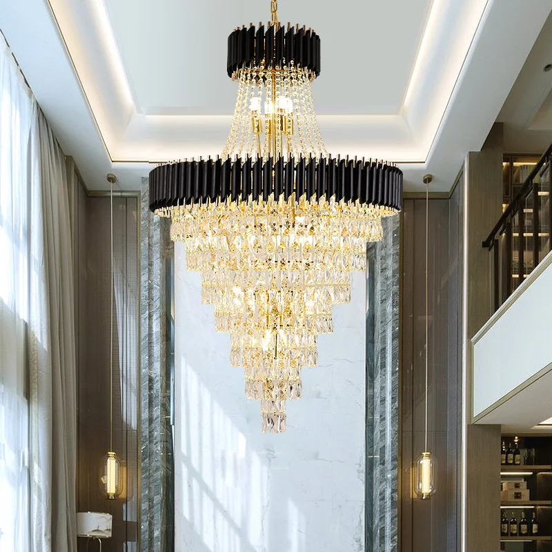 Modern Luxury Crystal Chandeliers LED Staircase Pendant Hanging Lamp Living Room Hall Gold Black Large Fixture Spiral Art Lustre
Modern Luxury Crystal Chandeliers LED Staircase Pendant Hanging Lamp Living Room Hall Gold Black Large Fixture Spiral Art Lustre