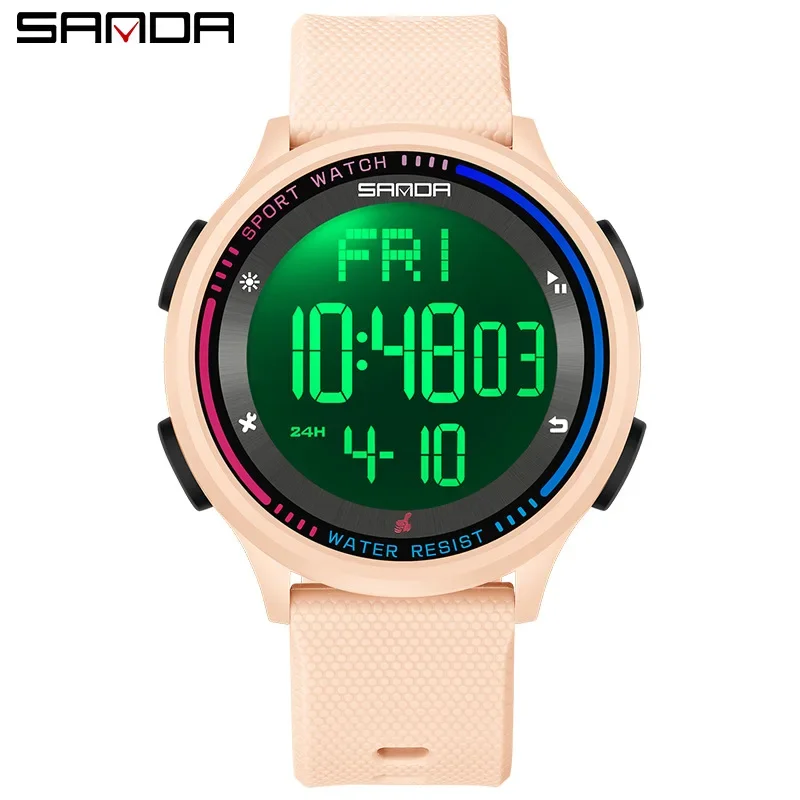 

Sanda brand new electronic form movement luminous alarm clock fashion trend male and female