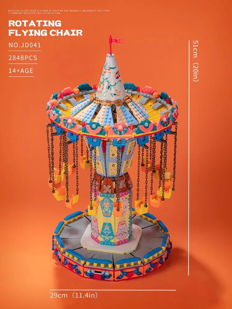 2848PCS Creative Expert Amusement Park Building Blocks Electric Rotating Flying Chair Model Assembly Toys Children Birthday Gift 2848PCS Creative Expert Amusement Park Building Blocks Electric Rotating Flying Chair Model Assembly Toys Children Birthday Gift