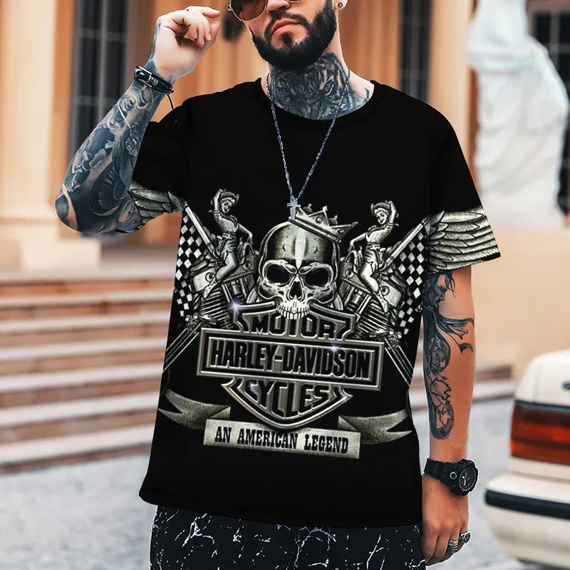 

Selling Cruel Skull 3D Printed Pattern Men's T-shirt Street Cool Style Lycra Polyester Material Clothing Oversized