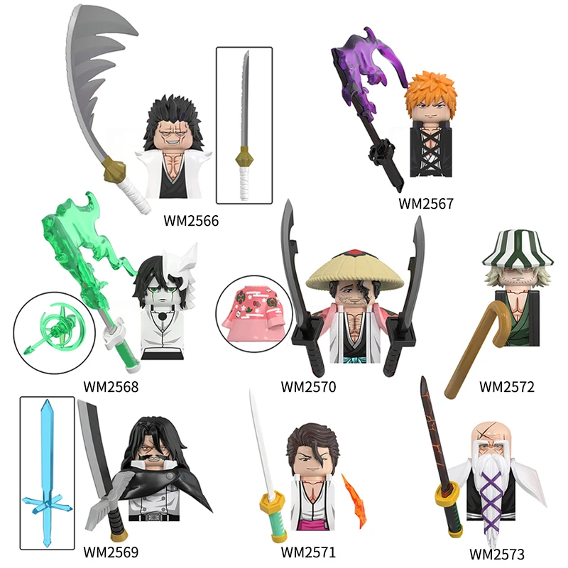 8pcs Zaraki Kenpachi Kurosaki Ichigo Heroes Weapons bricks Mini action figure Bleaches Building Blocks Toy For Children Gifts
8pcs Zaraki Kenpachi Kurosaki Ichigo Heroes Weapons bricks Mini action figure Bleaches Building Blocks Toy For Children Gifts