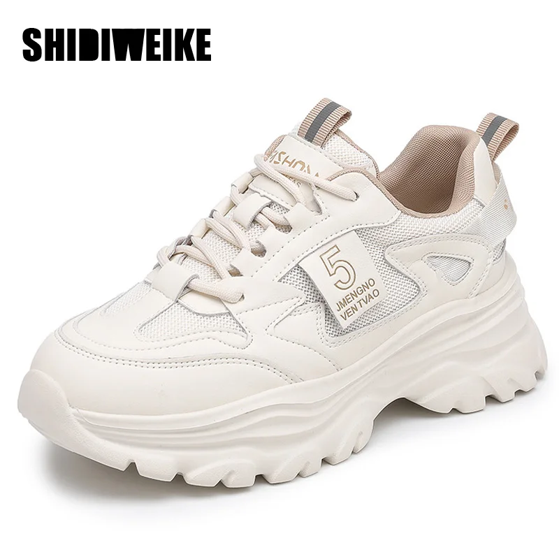 SDWK 5.5cm Spring Leather Women Dad Shoes Adult Platform Trainers Summer Casual Chunky Sneakers Women Sport Thick Sole Footwear
SDWK 5.5cm Spring Leather Women Dad Shoes Adult Platform Trainers Summer Casual Chunky Sneakers Women Sport Thick Sole Footwear