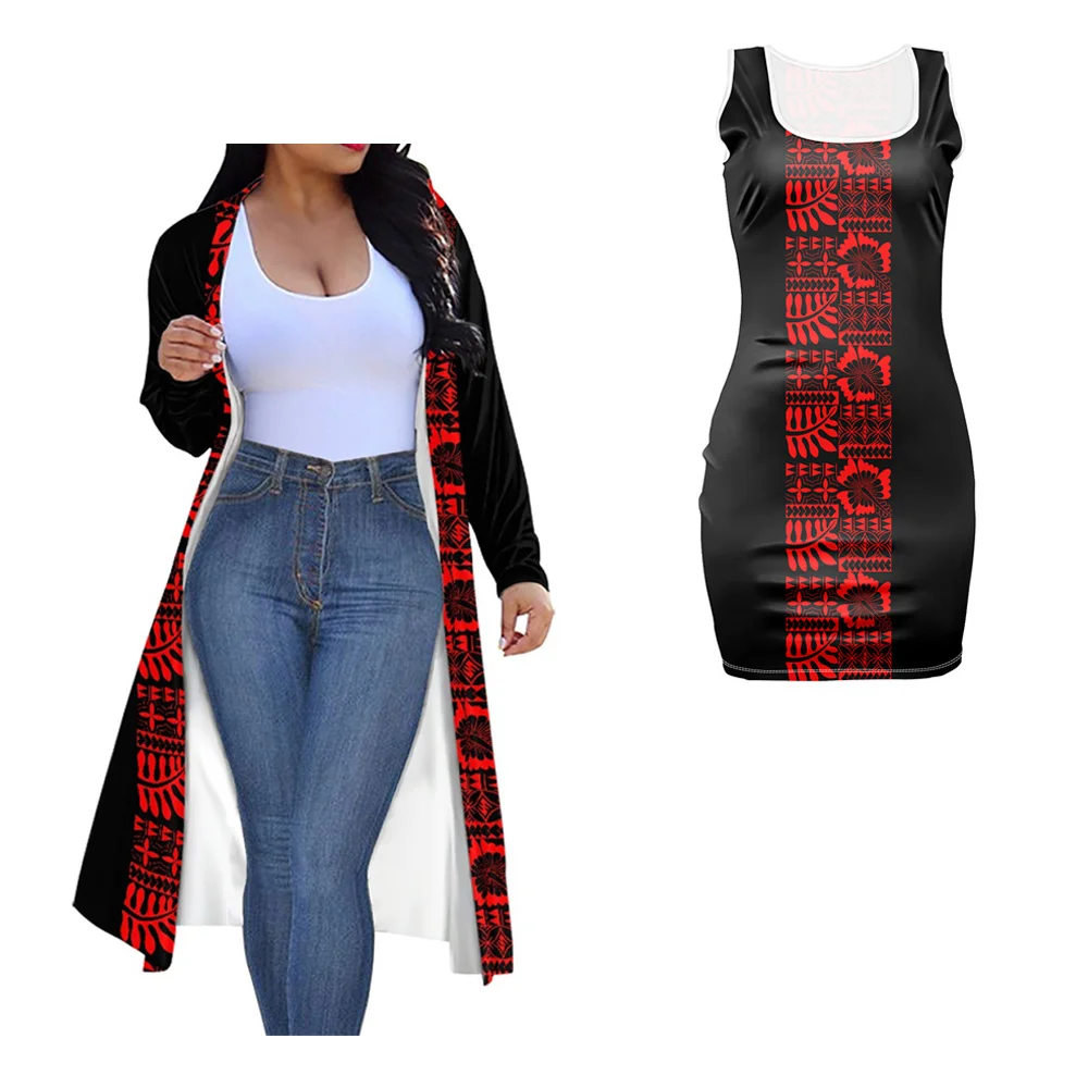 Polynesian Tribal Samoa Fiji Print Custom 2023 New Fashion Show Women Open Front Long Kimono Cardigan Suit Dress 2 Pieces Set
Polynesian Tribal Samoa Fiji Print Custom 2023 New Fashion Show Women Open Front Long Kimono Cardigan Suit Dress 2 Pieces Set