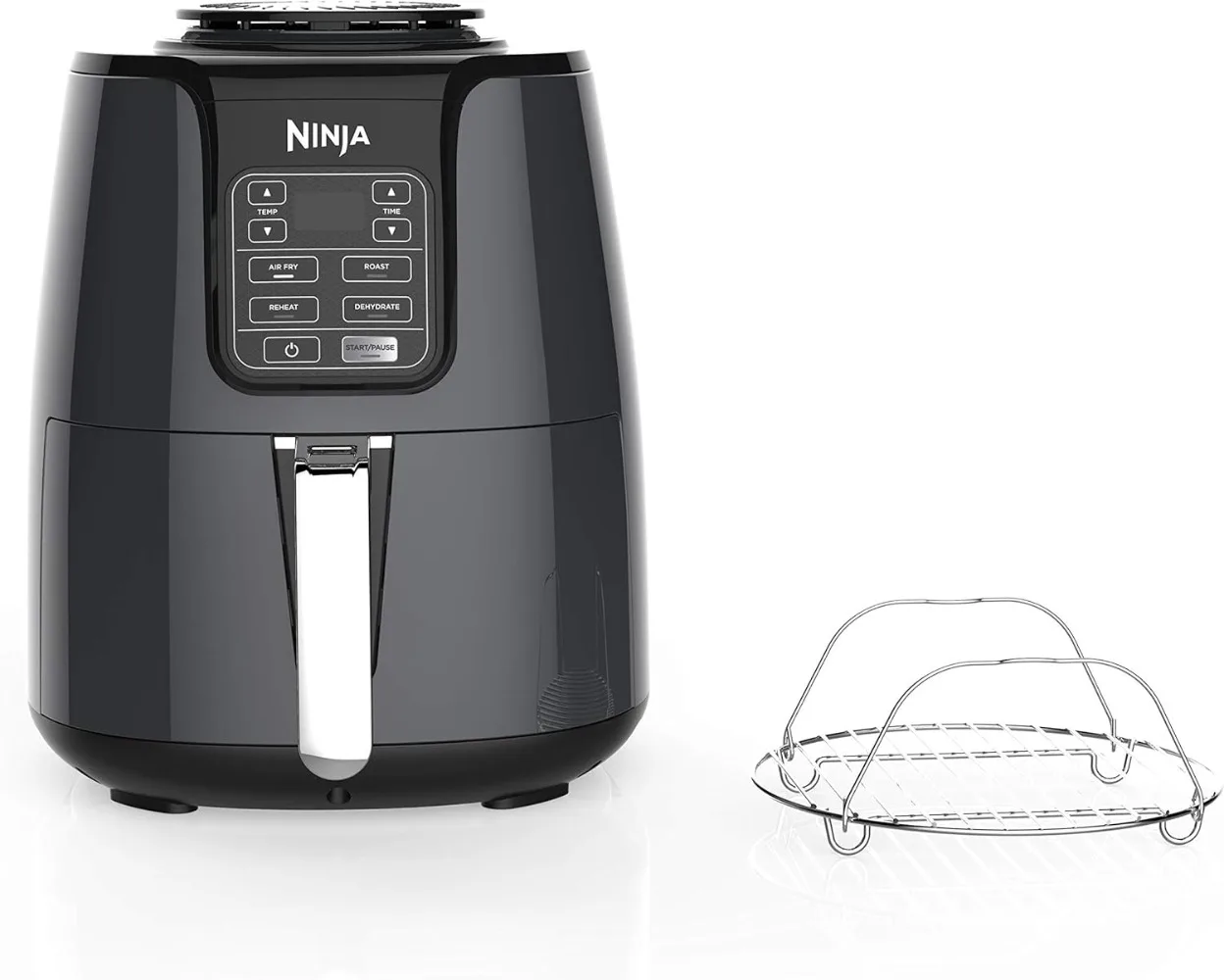 Air Fryer, 1550-Watt Programmable Base for Air Frying, Roasting, Reheating & Dehydrating with 4-Quart Ceramic Coated Basket
Air Fryer, 1550-Watt Programmable Base for Air Frying, Roasting, Reheating & Dehydrating with 4-Quart Ceramic Coated Basket