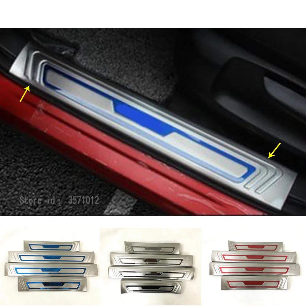 

Cover Stainless Steel Pedal Door Sill Scuff Plate Inner Stick Threshold For Mazda CX-5 CX5 2nd Gen 2017 2018 2019 2020 2021 2022