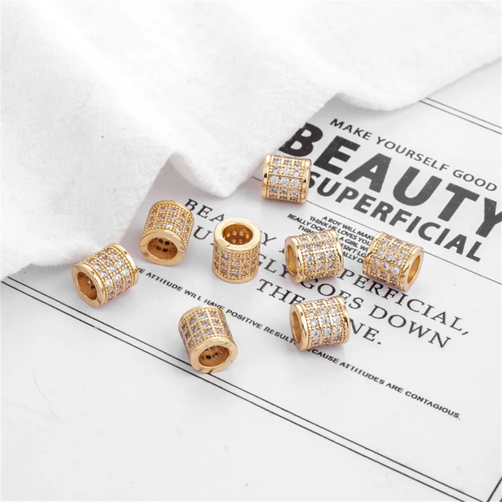 14k gold micro-set zircon barrel bead cylinder 8mm transfer bead diy large hole beaded bracelet necklace
14k gold micro-set zircon barrel bead cylinder 8mm transfer bead diy large hole beaded bracelet necklace
