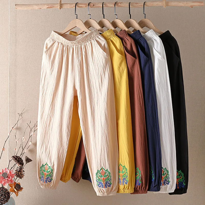 Women Loose Pants Hight Waist Pant 2023 Summer Embroidery Lantern Trousers Lady Chinese Style Pants Female Plus Size Clothing
Women Loose Pants Hight Waist Pant 2023 Summer Embroidery Lantern Trousers Lady Chinese Style Pants Female Plus Size Clothing