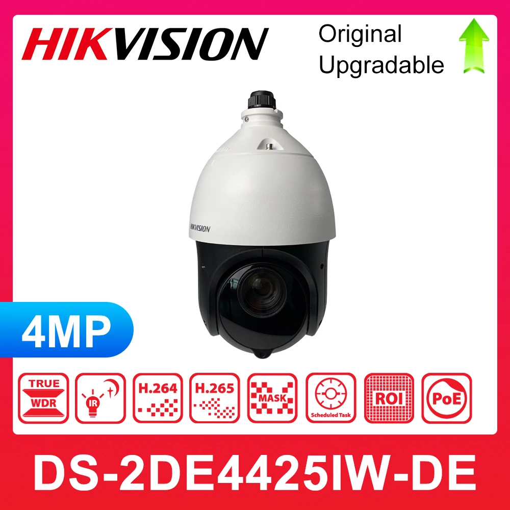 

Hikvision PTZ 4MP 25X Zoom IP Camera DS-2DE4425IW-DE(T5) IR100M DarkFighter Face Capture CCTV Surveillance IP Camera App View