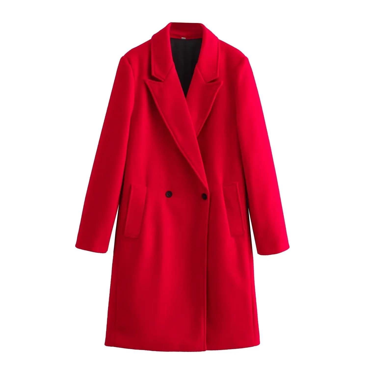 Women New Fashion Red Long style Double Breasted Woolen Coat Vintage Long Sleeve Side Pockets Female Outerwear Chic Overshirt
Women New Fashion Red Long style Double Breasted Woolen Coat Vintage Long Sleeve Side Pockets Female Outerwear Chic Overshirt