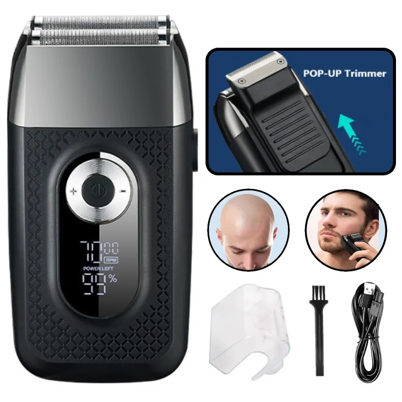 Electric Foil Shaver for Men Cordless Hair Trimmer Electric Beard Razor Ball Shaver Rechargeable USB Bald Head Shaving Machine
Electric Foil Shaver for Men Cordless Hair Trimmer Electric Beard Razor Ball Shaver Rechargeable USB Bald Head Shaving Machine