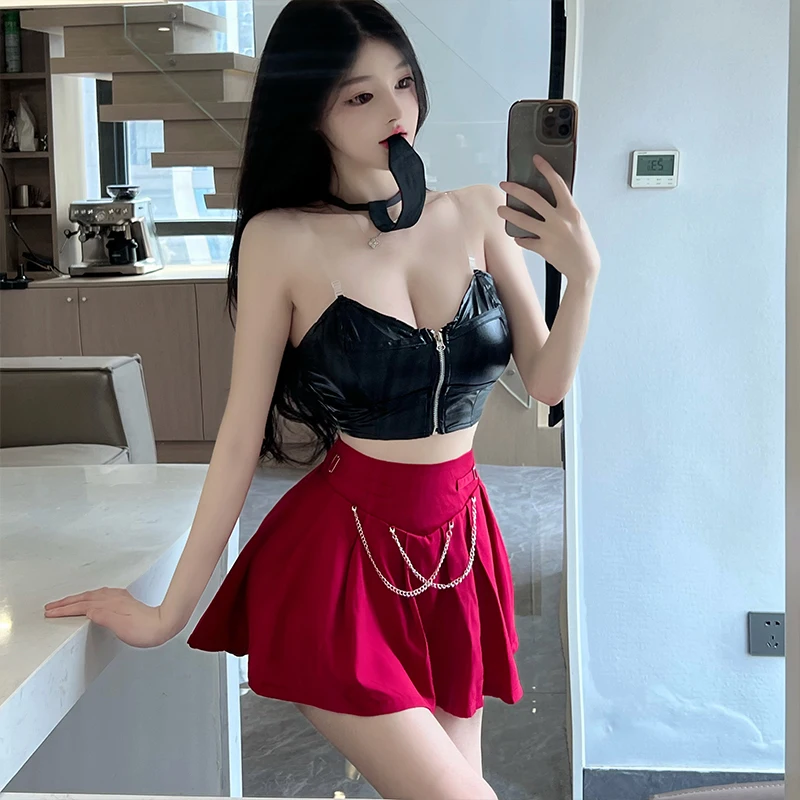 Adult Female Costumes Sexy Lingerine School Uniform Jk Cosplay Call At Night Halloween Suit Club Mini Red Skirt Free Shipping
Adult Female Costumes Sexy Lingerine School Uniform Jk Cosplay Call At Night Halloween Suit Club Mini Red Skirt Free Shipping