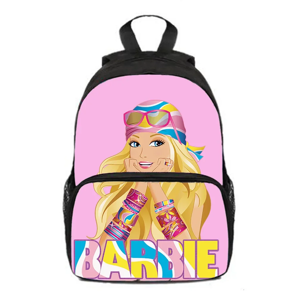 

MINISO Barbie Peripheral Two-dimensional Schoolbags Backpacks for Primary and Secondary School Students Cartoon Movies