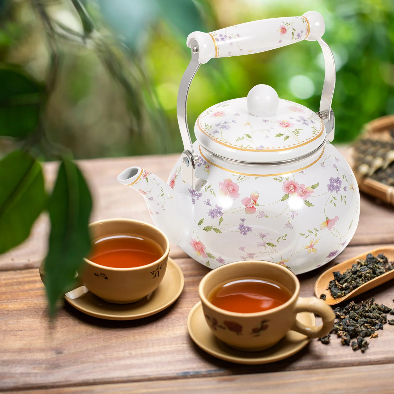 Enamel Tea Kettle Vintage Floral Colorful Steel Teapot Filter Cool Touch Hot Water
Enamel Tea Kettle Vintage Floral Colorful Steel Teapot Filter Cool Touch Hot Water