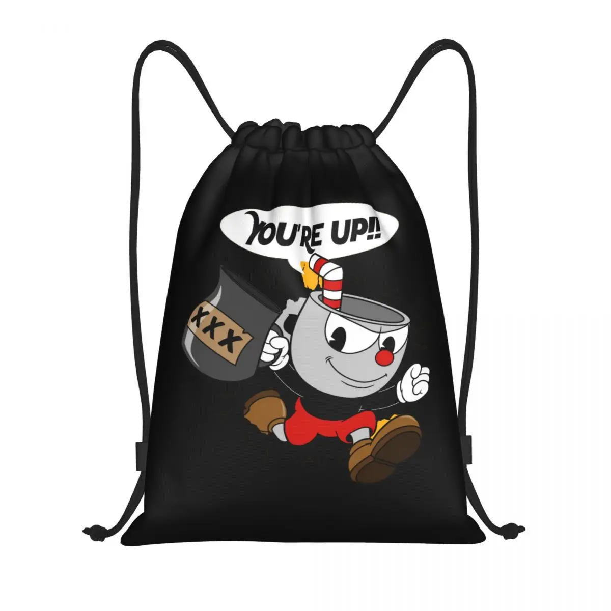 Cuphead Drawstring Backpack Women Men Gym Sport Sackpack Portable Cartoon Game Shopping Bag Sack 
Cuphead Drawstring Backpack Women Men Gym Sport Sackpack Portable Cartoon Game Shopping Bag Sack