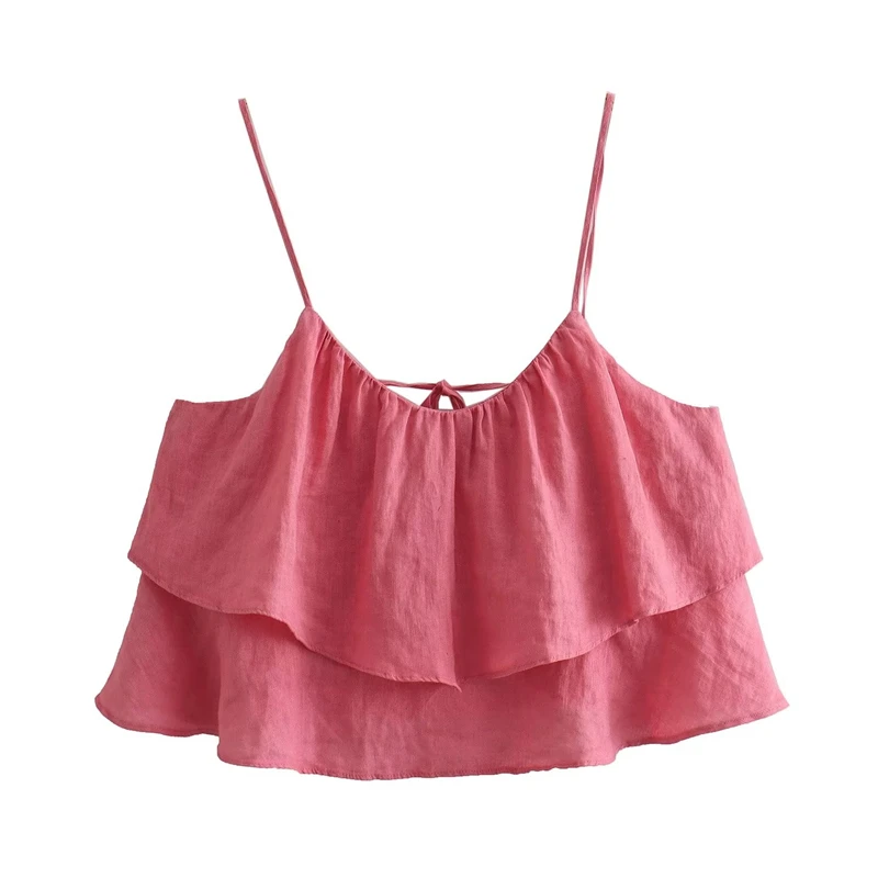 2023 Summer New Women's Clothing Sexy Hot Girl Loose And Comfortable Linen Camisole Pink Backless Bowknot Top
2023 Summer New Women's Clothing Sexy Hot Girl Loose And Comfortable Linen Camisole Pink Backless Bowknot Top