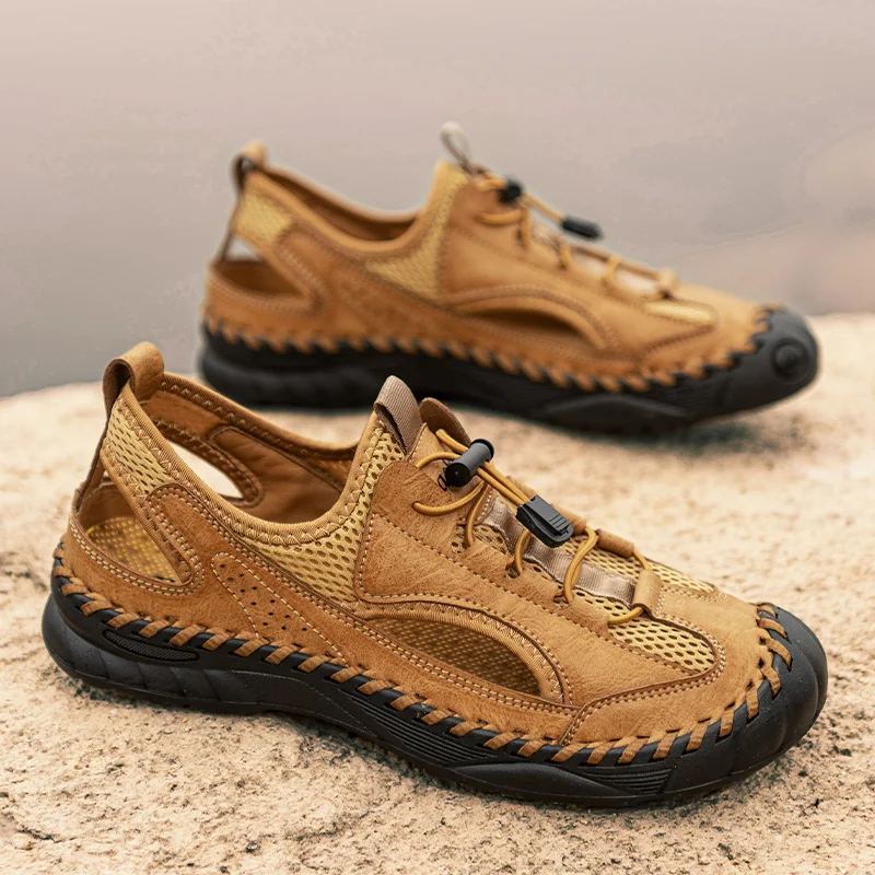 Summer Casual Shoes For Men Breathable Mesh Leather Patchwork Hiking Sneakers Men Outdoor Sandals Plus Size 38-48
Summer Casual Shoes For Men Breathable Mesh Leather Patchwork Hiking Sneakers Men Outdoor Sandals Plus Size 38-48
