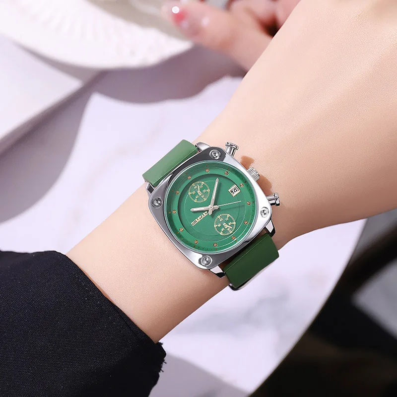 

Модные простые женские кварцевые часы с минималистичным дизайном, наручные часы с силиконовым ремешком и большим циферблатом, женские часы, женские часы