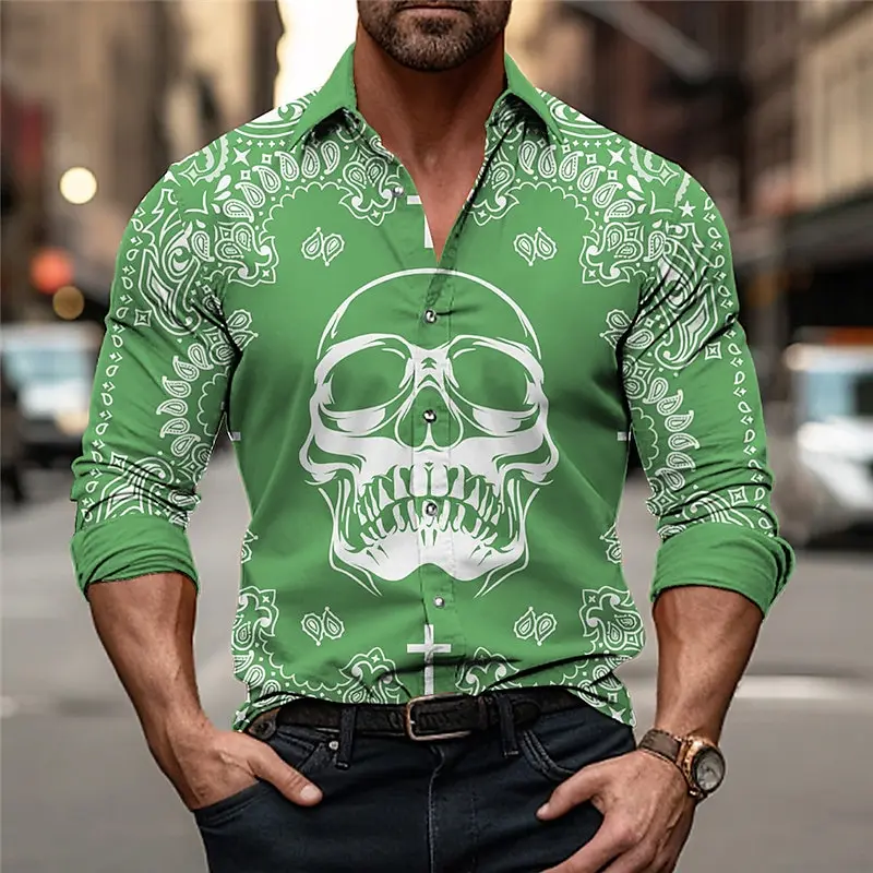Skull abstract men's shirt outdoor street casual daily autumn and winter slim long-sleeved black European size 5XL shirt
Skull abstract men's shirt outdoor street casual daily autumn and winter slim long-sleeved black European size 5XL shirt