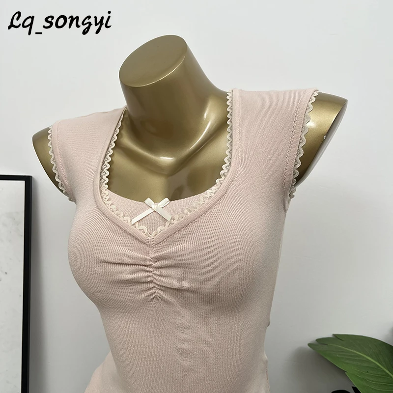 Женские однотонные майки с U-образным вырезом, без рукавов
Женские однотонные майки с U-образным вырезом, без рукавов