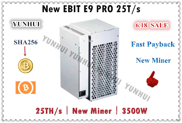 Новый EBIT E9 PRO 25 T/S с PSU Биткоин BCH BTC Майнер лучше чем S9 13,5 T 14T T15 S9 SE S11 S15 S17 T9 + WhatsMiner M3
Новый EBIT E9 PRO 25 T/S с PSU Биткоин BCH BTC Майнер лучше чем S9 13,5 T 14T T15 S9 SE S11 S15 S17 T9 + WhatsMiner M3