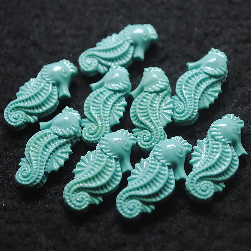 

9PCS New Seahorse Animal Matching Beads Clay Material 30X15MM Hole iIn The Middle Drilled Wholesale
