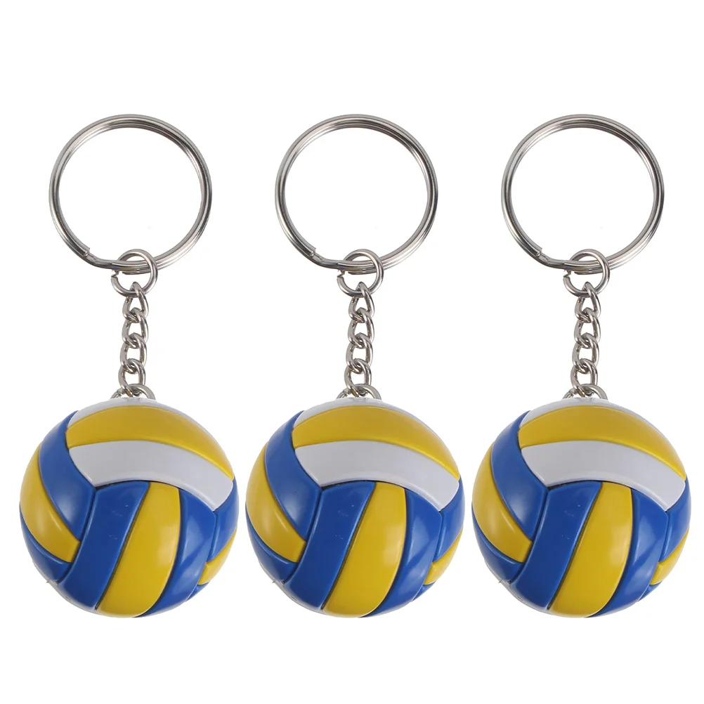 

3 Pcs Volleyball Keychain Tote Pu Keychains Bulk Racoon Show Rack Sports Theme Ring Gadgets