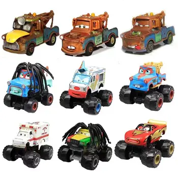 Brinque e Aprenda com o Conjunto de Carros e Helicópteros de 5 Peças 9 Disney Pixar Cars 2 3 Wrestler Mater High legged Lightning McQueen Racing Series Metal Alloy Vehicle Kid Collection Toys