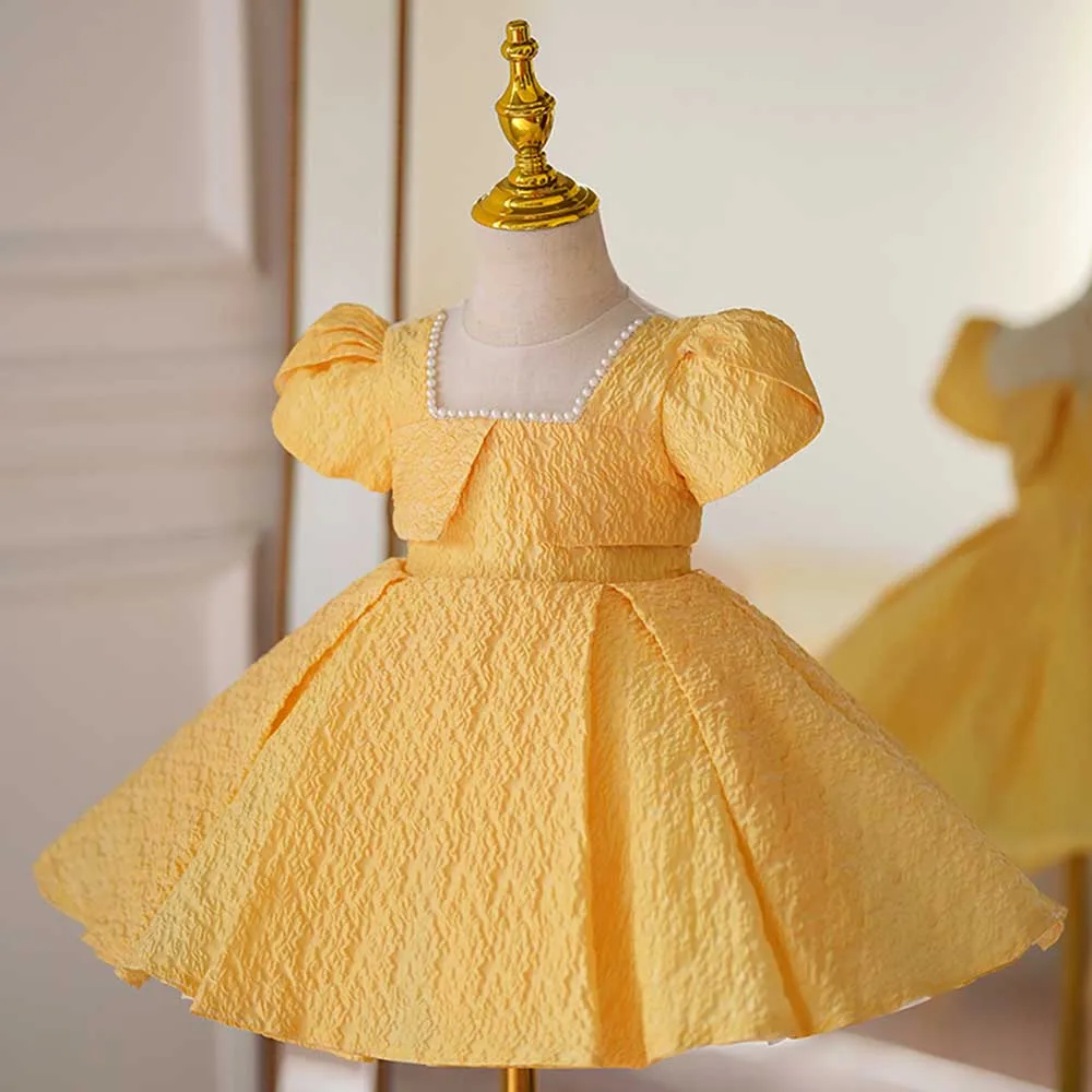 High-End Yellow Baby Spanish Lolita Princess Ball Gown Mesh Pearl Design Birthday Baptism Easter Eid Party Girls Dresses
High-End Yellow Baby Spanish Lolita Princess Ball Gown Mesh Pearl Design Birthday Baptism Easter Eid Party Girls Dresses