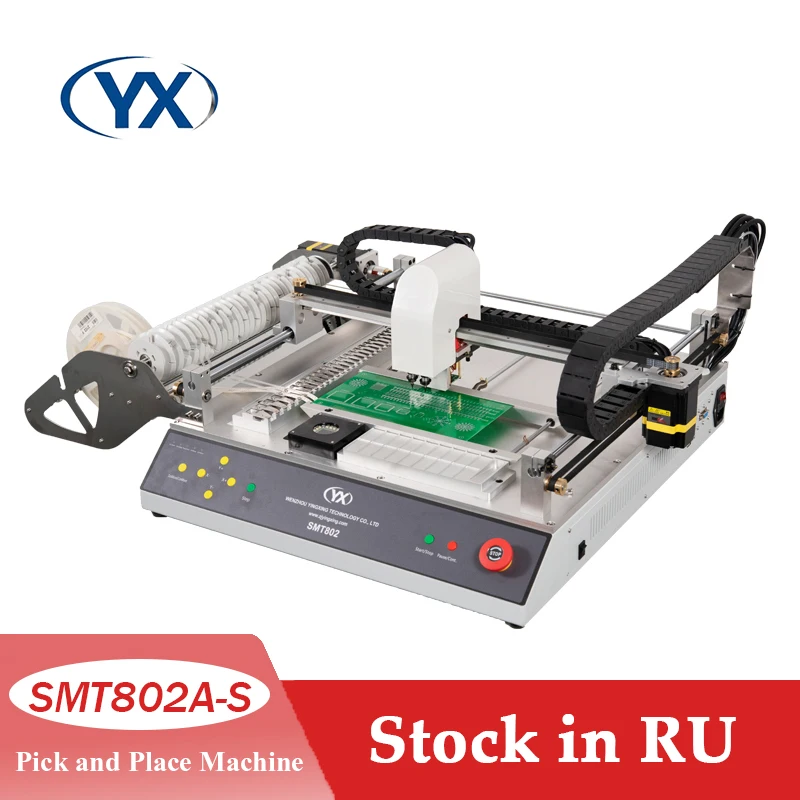 

Stock in Russia SMT802A-S With Guide Rail+Built-in Computer Solar Mounting System 29 Feeders and 2 Heads SMD Mounting Machine