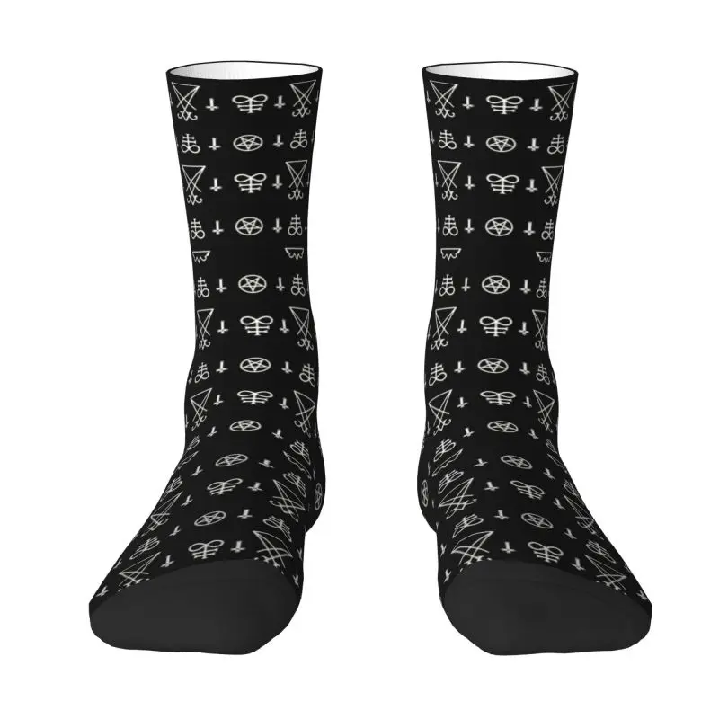 White Satanic Sigils Men Women Crew Socks Unisex Funny Devil Baphomet Leviathan Cross Spring Summer Autumn Winter Dress Socks
White Satanic Sigils Men Women Crew Socks Unisex Funny Devil Baphomet Leviathan Cross Spring Summer Autumn Winter Dress Socks