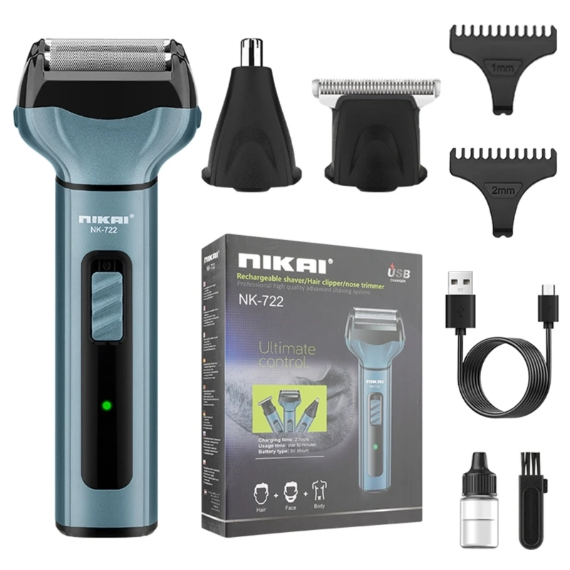 

Hair Clippers for Men Nose Hair Trimmer Shavers 3 in 1 Mens Grooming Kit Cordless Rechargeable Electric Hair Drop Shipping