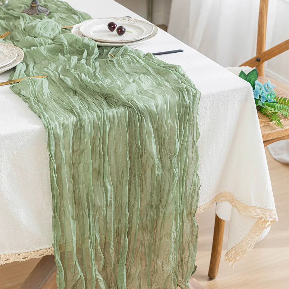 

Марлевая скатерть, украшение для стола 90*300 см, деревенский стиль, бохо, пляжный декор для свадебной вечеринки, рождественские скатерти