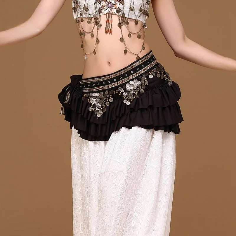 

Tribal Bellydance Clothes Gypsy Costume Accessories Fringe Wrap Retro Coins Belts Hip Scarf Belly Dance Belt