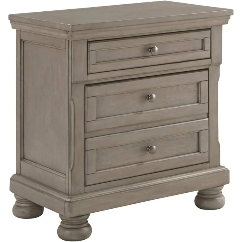 

Signature Design by Ashley Lettner Modern Traditional 2 Drawer Nightstand, Light Gray