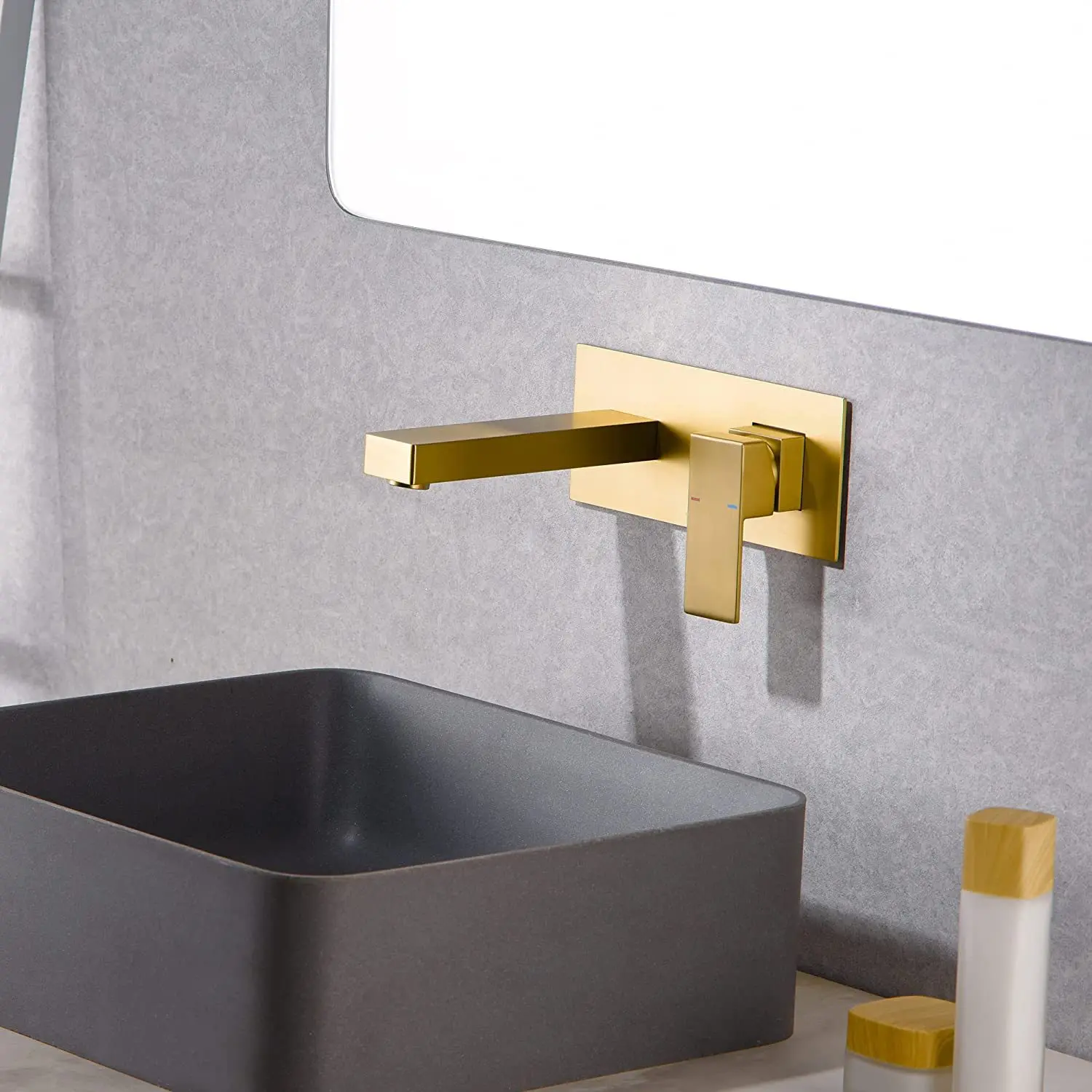 

Basin Faucet Wall Mounted Bathroom Washbasin Hot Cold Water Tap Gold Embedded Mixer Stainless Steel Bathtub Tub Accessories