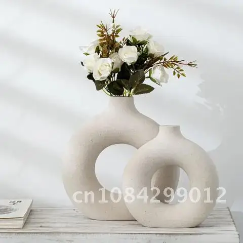 Circular Nordic Hollow Ceramic Vase Donuts Flower Pot Home Decoration Accessories Office Desktop Living Room Interior Decor Gift
Circular Nordic Hollow Ceramic Vase Donuts Flower Pot Home Decoration Accessories Office Desktop Living Room Interior Decor Gift