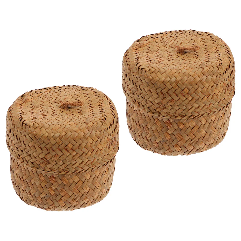 2 Pcs Small Basket Flower Box Toy Storage Bins Container with Lid Seaweed Lidded Woven
2 Pcs Small Basket Flower Box Toy Storage Bins Container with Lid Seaweed Lidded Woven