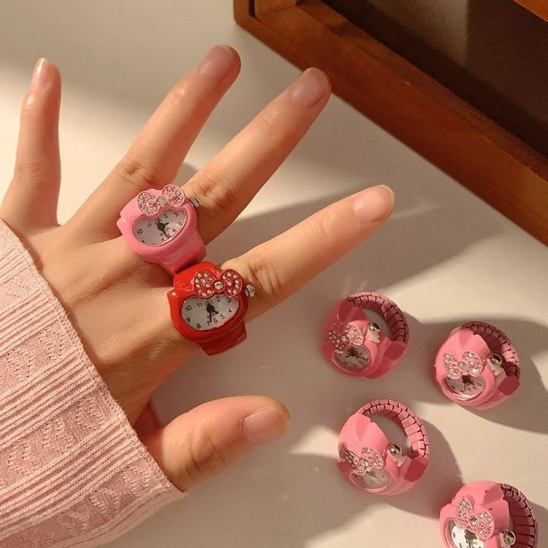 Sanrio Vintage Kawaii Kitty Cat Bow Knot Watch Ring Fashion Rhinestone A Sense of Niche Design Sweet and Versatile Accessories
Sanrio Vintage Kawaii Kitty Cat Bow Knot Watch Ring Fashion Rhinestone A Sense of Niche Design Sweet and Versatile Accessories