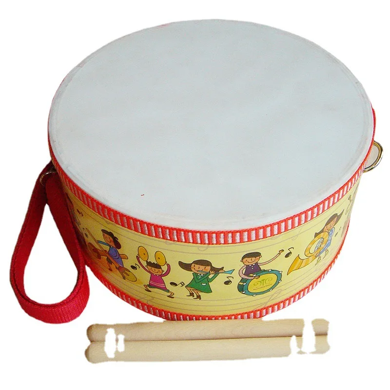 

8 дюймовый барабан Orff перкуссионный инструмент для раннего развития детского сада маленький боевой барабан двусторонний полиэстер кожа