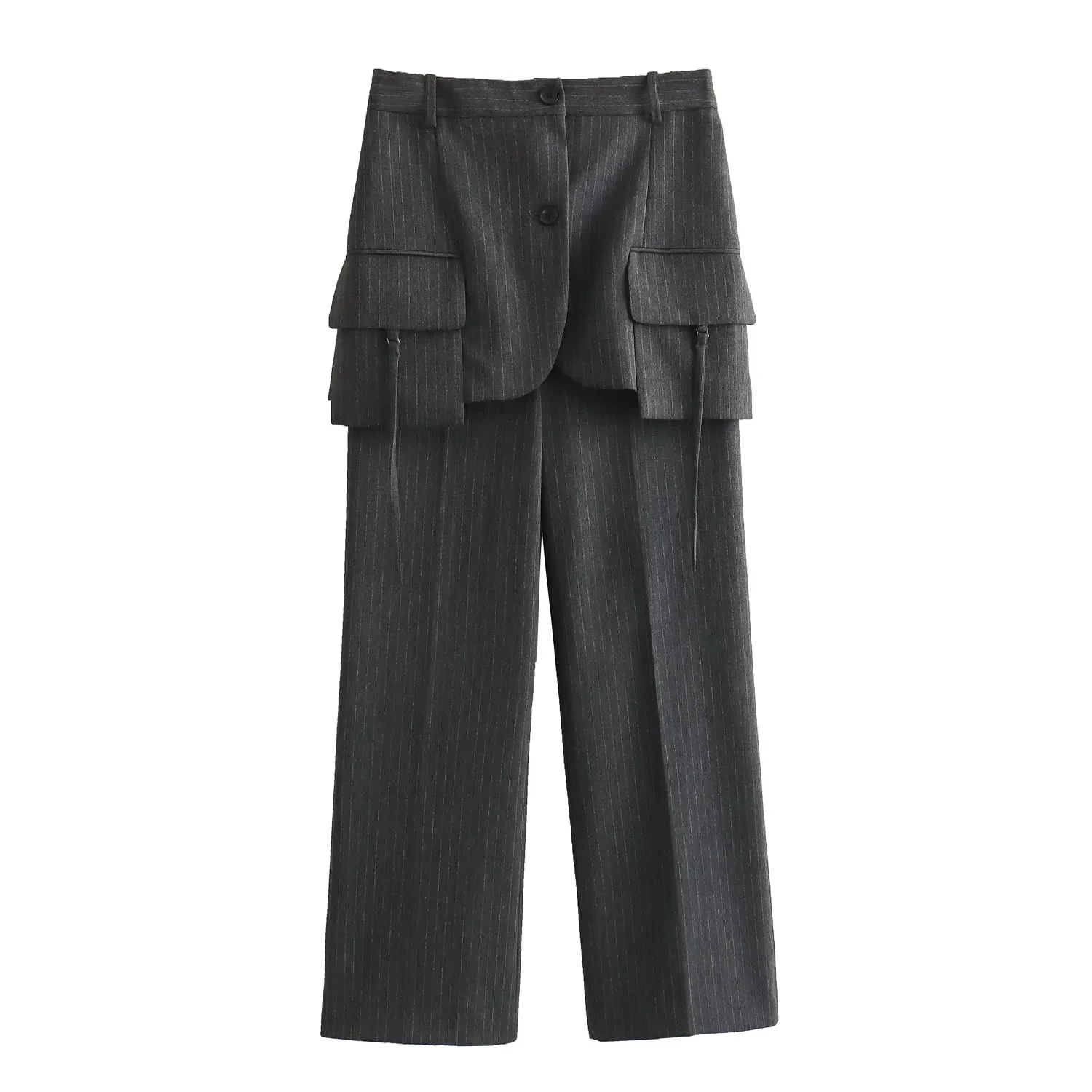 TRAF 2023 Women Stripe Skirt Pants Korean Fashion Zip Pocket Straight Trousers Elegant Women's High Waist Pants Autumn Pant Sets
TRAF 2023 Women Stripe Skirt Pants Korean Fashion Zip Pocket Straight Trousers Elegant Women's High Waist Pants Autumn Pant Sets