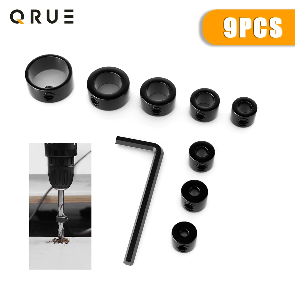 9Pcs 3-16mm Drill Depth Stop Bit Collar Set Adjustable Positioner Limit Ring The Stopper Set-Screws Woodworking Tool
9Pcs 3-16mm Drill Depth Stop Bit Collar Set Adjustable Positioner Limit Ring The Stopper Set-Screws Woodworking Tool