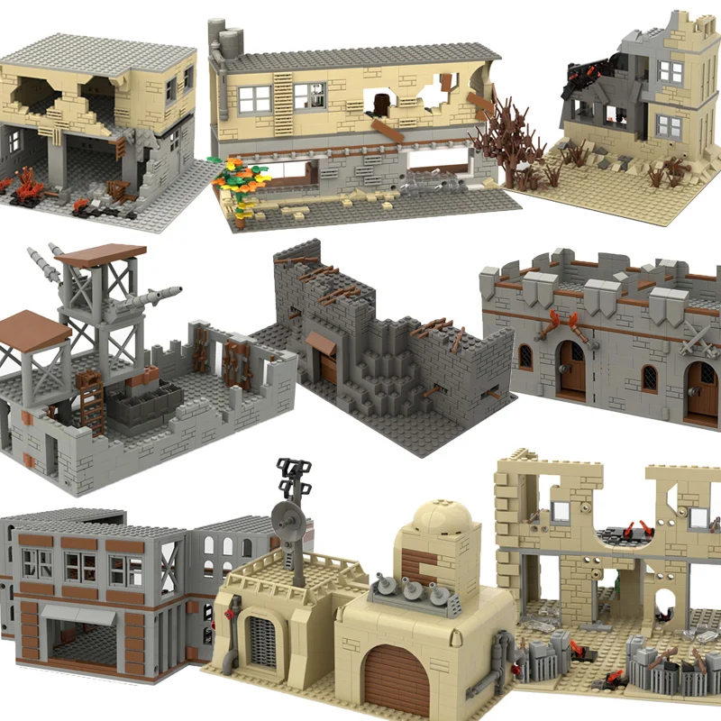Abandoned Ruined Buildings MOC WW2 Pubg Military Base DIY Scenes Building Blocks Set Parts for Army Soldier Figures Boys Toys
Abandoned Ruined Buildings MOC WW2 Pubg Military Base DIY Scenes Building Blocks Set Parts for Army Soldier Figures Boys Toys