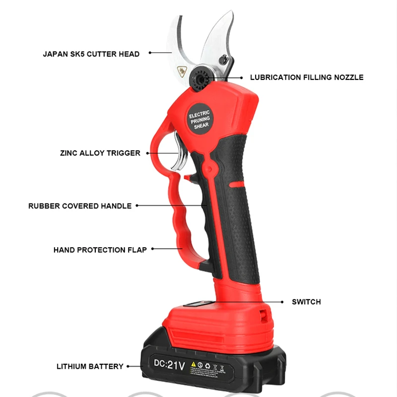 professional Cordless Brushless Electric Pruning Shears,2Pcs 2Ah Backup Rechargeable Lithium Battery Powered Tree Branch Pruner
professional Cordless Brushless Electric Pruning Shears,2Pcs 2Ah Backup Rechargeable Lithium Battery Powered Tree Branch Pruner